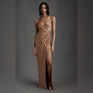 BHLDN Freya Satin Charmeuse Dress SAND DUNE (SOLD OUT) NWT